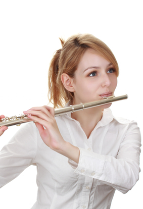 girl playing flute